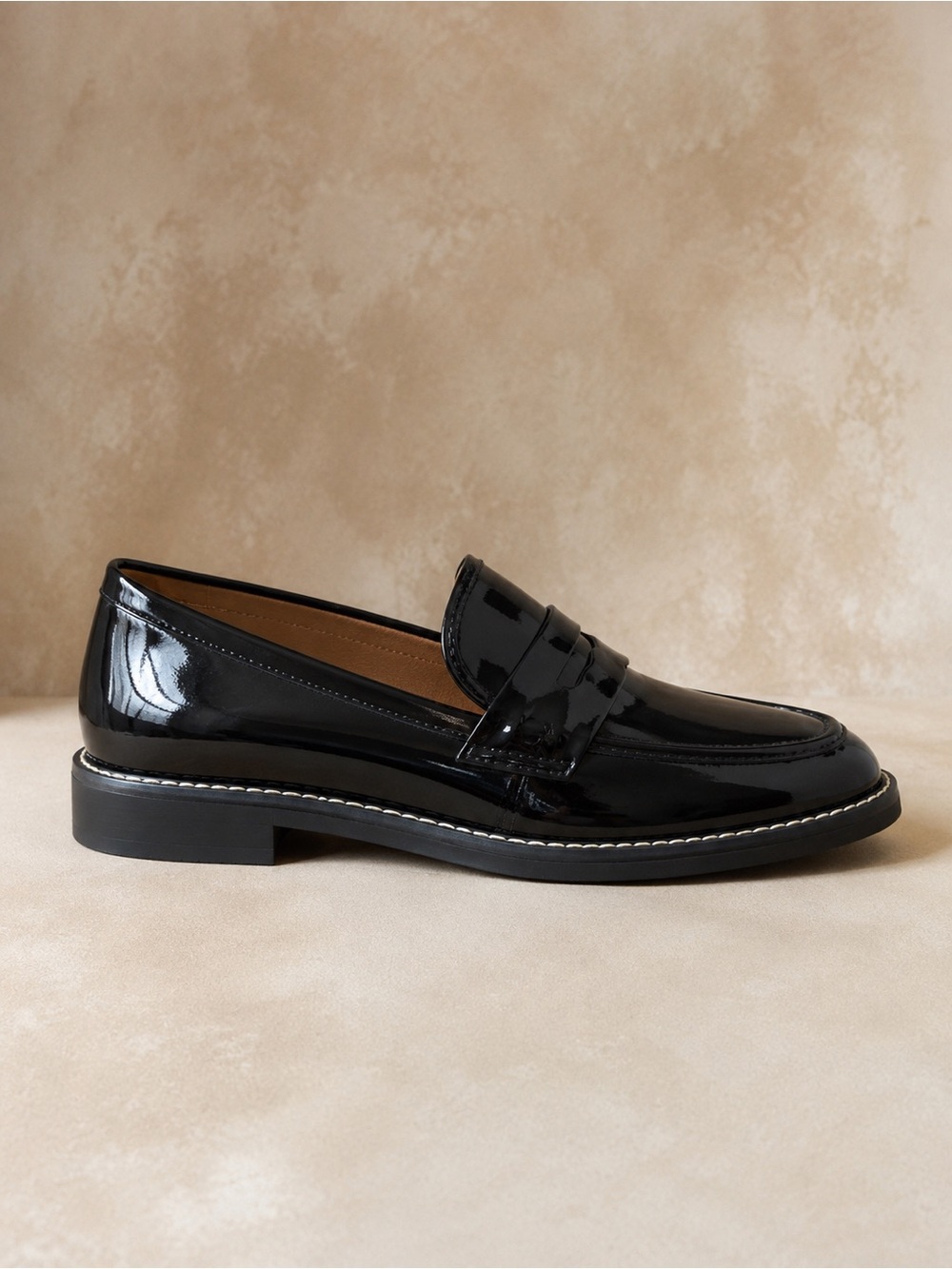 Franco Sarto Black Patent Leather Penny Loafers Women’s Size 6 Like New - Picture 3 of 5